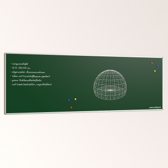 Wandtafel Stahlemaille grün, 300x100 cm, ohne Kreideablage, 